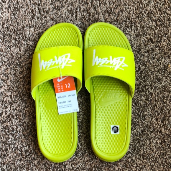 🆕 Benassi X Stussy by Nike “Bright Cactus” slipon - Picture 6 of 8